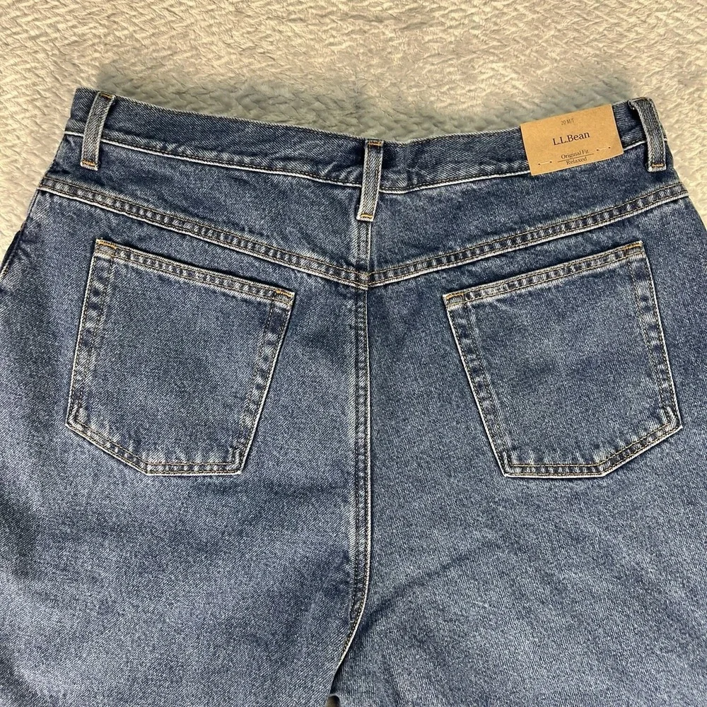 L.L.Bean Flannel Lined Jeans Women 20 MT Relaxed Winter Blue NWT